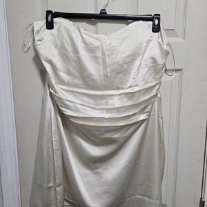 Forever 21 Cream Satin Mini Dress